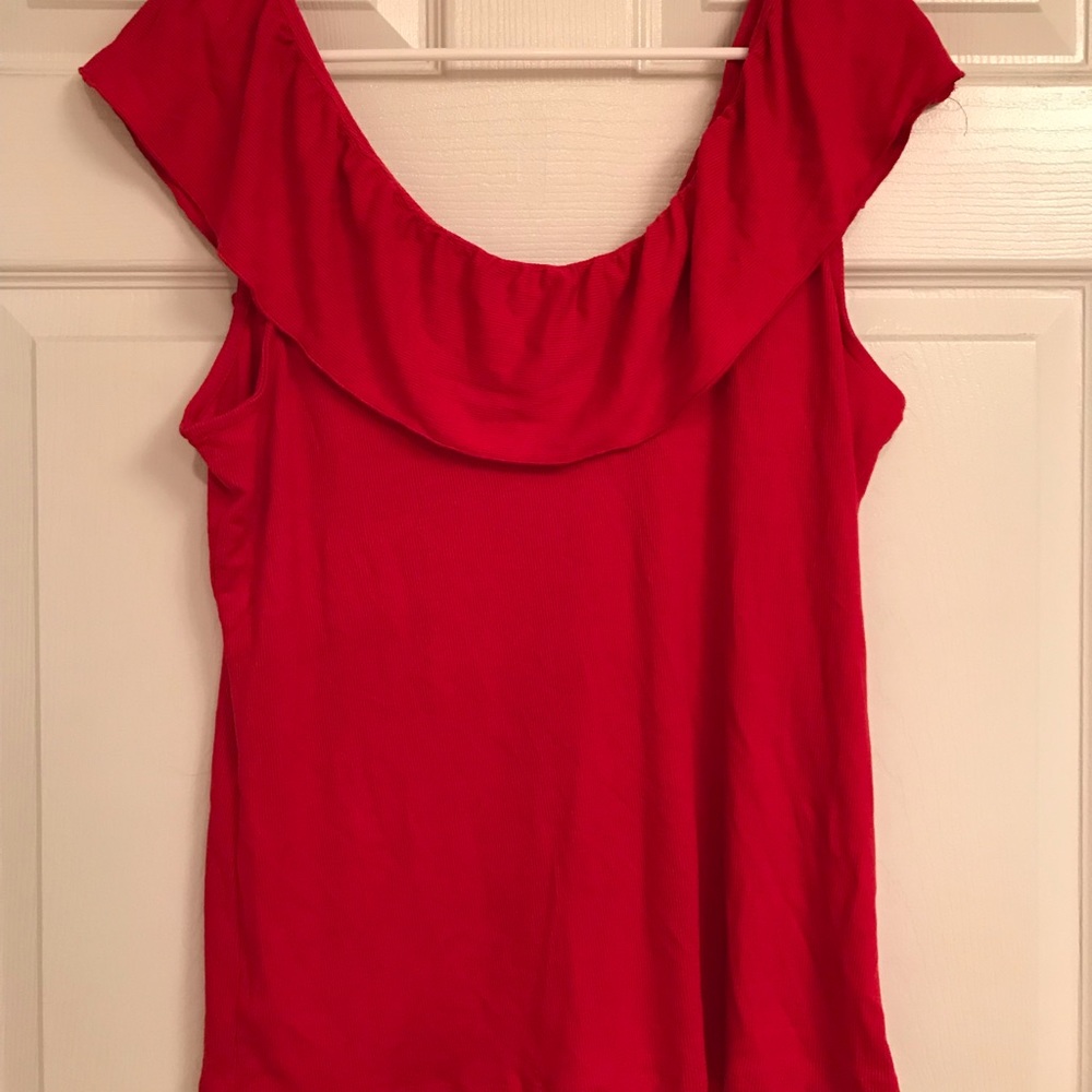 Red off the shoulder top